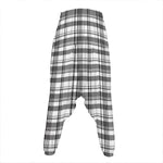 Black And White Madras Pattern Print Hammer Pants