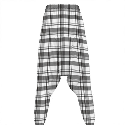 Black And White Madras Pattern Print Hammer Pants