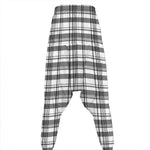 Black And White Madras Pattern Print Hammer Pants