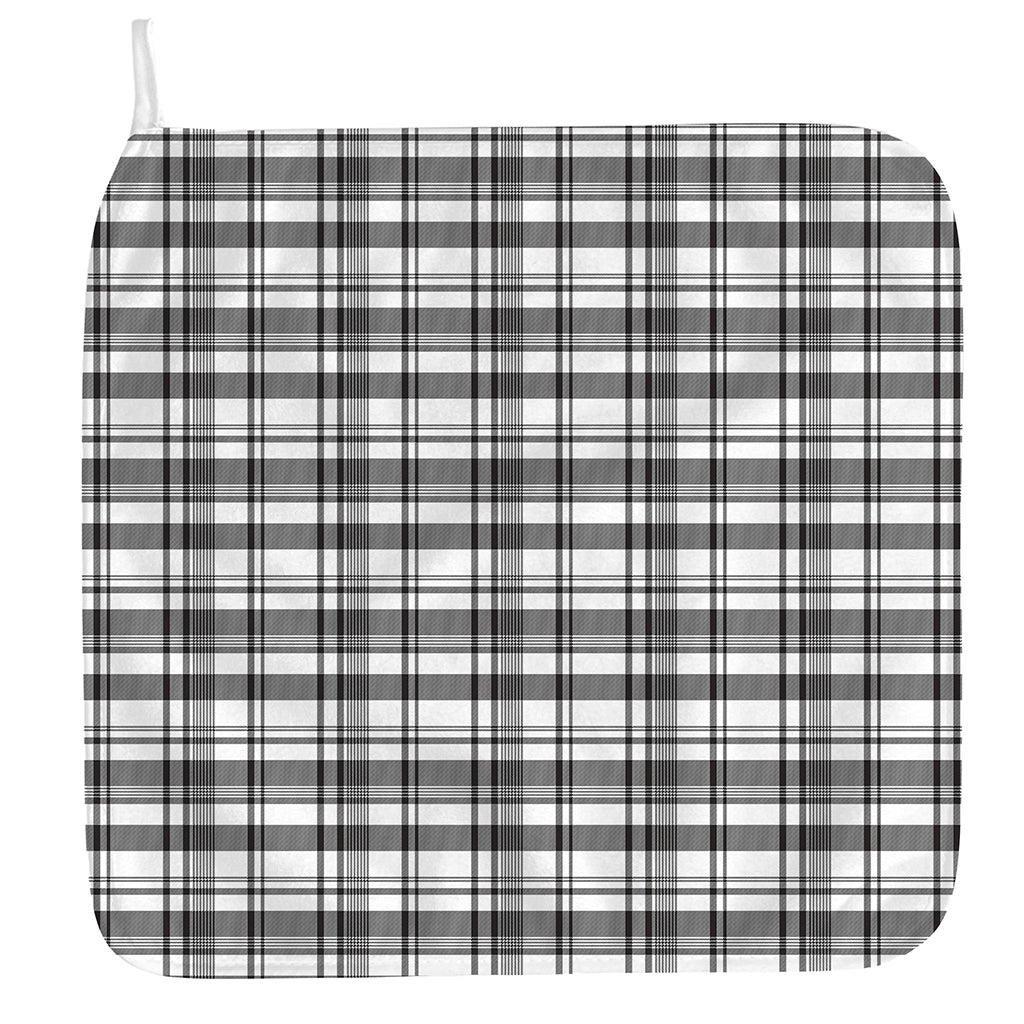 Black And White Madras Pattern Print Hand Towel