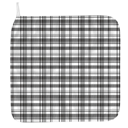 Black And White Madras Pattern Print Hand Towel