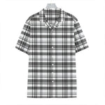 Black And White Madras Pattern Print Hawaiian Shirt