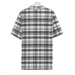 Black And White Madras Pattern Print Hawaiian Shirt