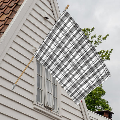 Black And White Madras Pattern Print House Flag