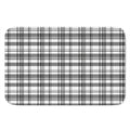 Black And White Madras Pattern Print Indoor Door Mat