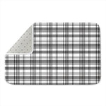 Black And White Madras Pattern Print Indoor Door Mat