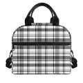 Black And White Madras Pattern Print Insulated Lunch Bag
