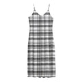 Black And White Madras Pattern Print Jersey Midi Cami Dress