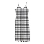Black And White Madras Pattern Print Jersey Midi Cami Dress
