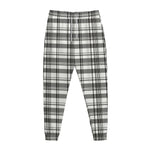 Black And White Madras Pattern Print Jogger Pants