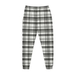 Black And White Madras Pattern Print Jogger Pants