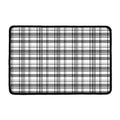 Black And White Madras Pattern Print Kitchen Mat