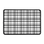 Black And White Madras Pattern Print Kitchen Mat