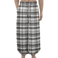 Black And White Madras Pattern Print Lantern Pants
