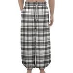 Black And White Madras Pattern Print Lantern Pants