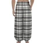 Black And White Madras Pattern Print Lantern Pants