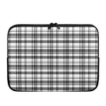 Black And White Madras Pattern Print Laptop Sleeve