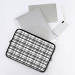 Black And White Madras Pattern Print Laptop Sleeve