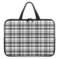 Black And White Madras Pattern Print Laptop Sleeve With Handle