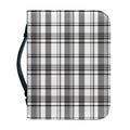 Black And White Madras Pattern Print Leather Bible Cover