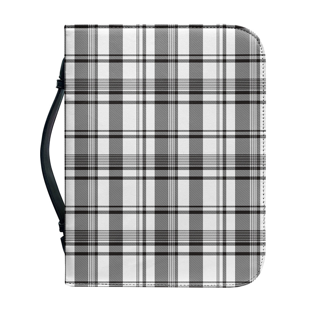 Black And White Madras Pattern Print Leather Bible Cover