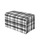 Black And White Madras Pattern Print Leather Tissue Box Cover