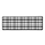 Black And White Madras Pattern Print Long Kitchen Mat