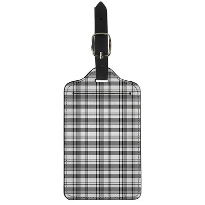 Black And White Madras Pattern Print Luggage Tag