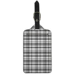 Black And White Madras Pattern Print Luggage Tag
