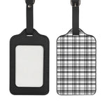 Black And White Madras Pattern Print Luggage Tag
