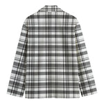 Black And White Madras Pattern Print Men's Blazer