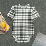 Black And White Madras Pattern Print Men's Bodysuit