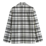 Black And White Madras Pattern Print Men's Cotton Blazer