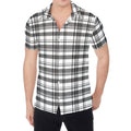 Black And White Madras Pattern Print Men's Shirt