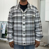 Black And White Madras Pattern Print Men's Shirt Jacket