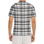 Black And White Madras Pattern Print Men's Short Sleeve Rash Guard