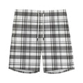 Black And White Madras Pattern Print Men's Athletic Shorts