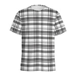 Black And White Madras Pattern Print Men's Sports T-Shirt