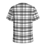 Black And White Madras Pattern Print Men's Sports T-Shirt