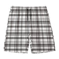 Black And White Madras Pattern Print Men's Swim Trunks