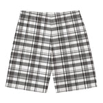 Black And White Madras Pattern Print Men's Swim Trunks