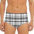 Black And White Madras Pattern Print Men's Triangle Swim Briefs
