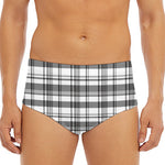 Black And White Madras Pattern Print Men's Triangle Swim Briefs