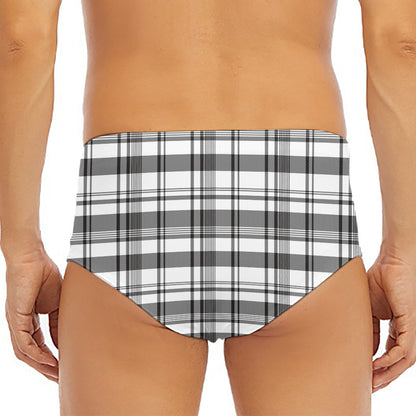 Black And White Madras Pattern Print Men's Triangle Swim Briefs