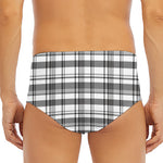 Black And White Madras Pattern Print Men's Triangle Swim Briefs