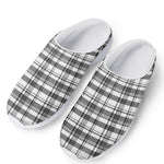 Black And White Madras Pattern Print Mesh Casual Shoes