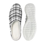 Black And White Madras Pattern Print Mesh Casual Shoes