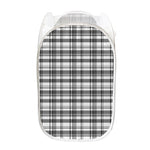 Black And White Madras Pattern Print Mesh Laundry Hamper