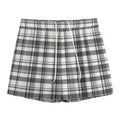 Black And White Madras Pattern Print Mesh Shorts