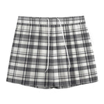 Black And White Madras Pattern Print Mesh Shorts